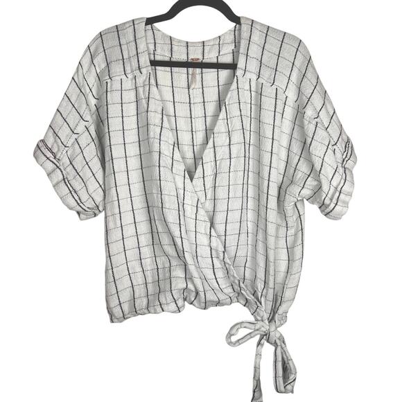 Free People Gray Striped Blouse - Picture 2 of 5